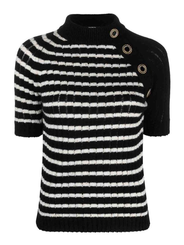 Balmain Pull Col Rond - Noir