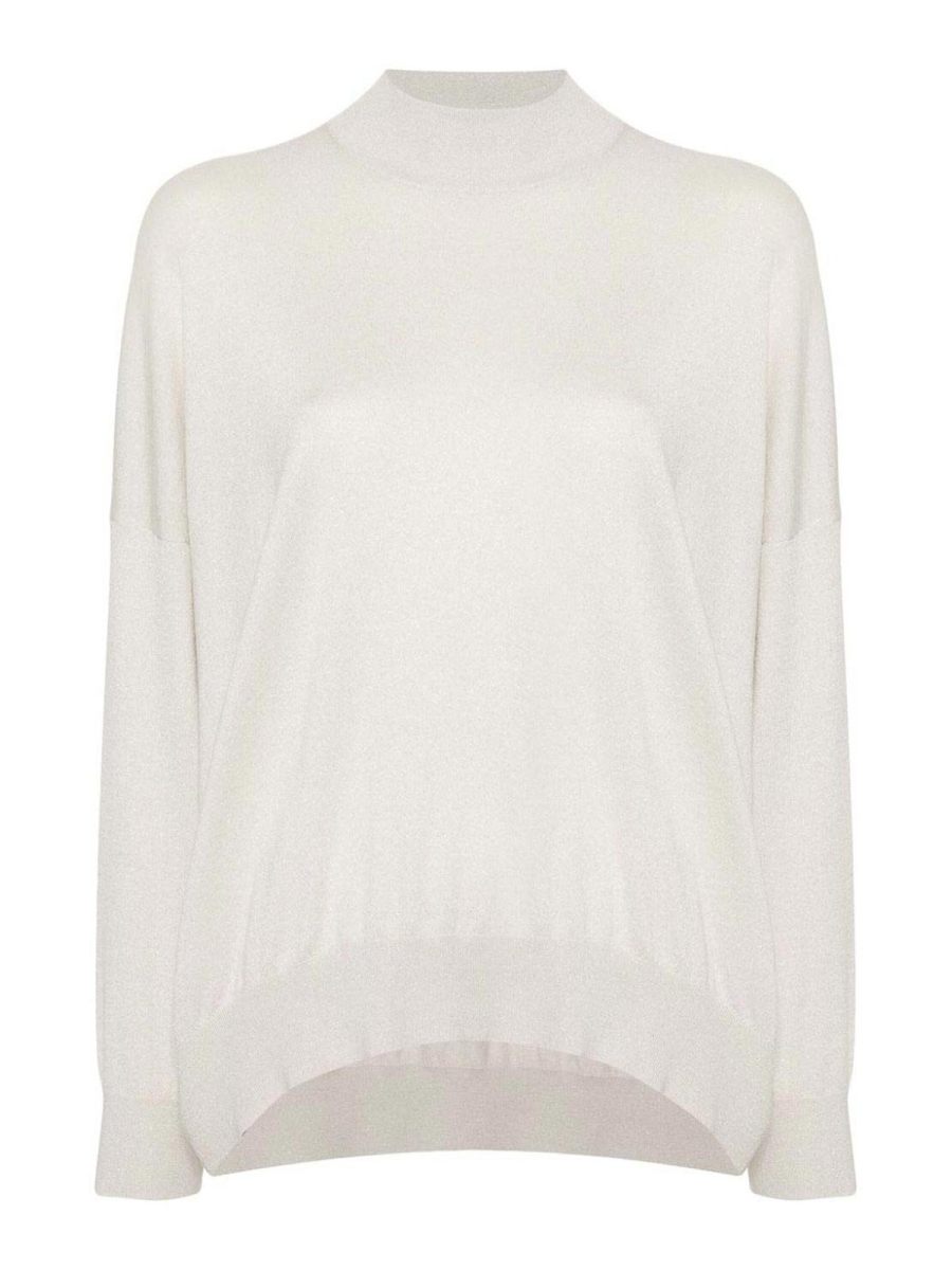 Brunello Cucinelli Pull Col Roulé - Blanc