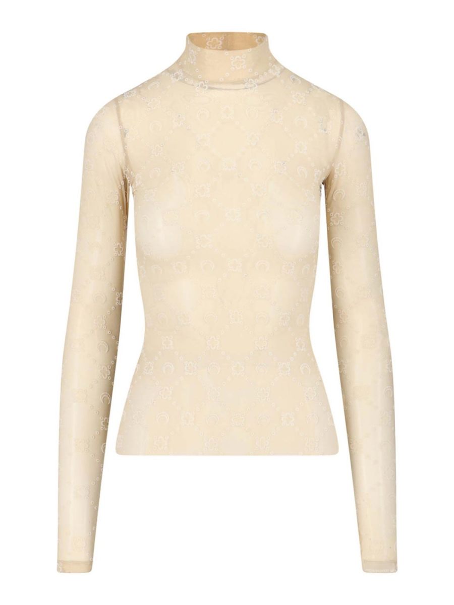 Marine Serre Top - Moonogram Mesh Flock