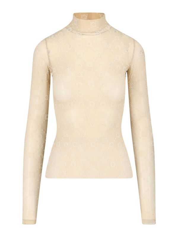 Marine Serre Top - Moonogram Mesh Flock