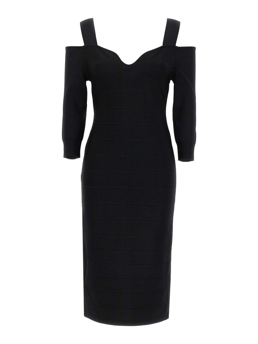 Herve Leger Robe Au Genou - Noir