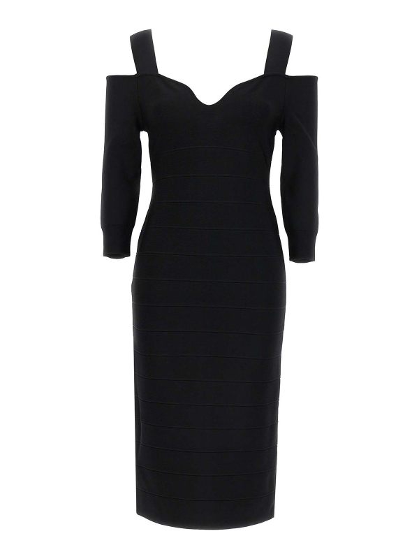 Herve Leger Robe Au Genou - Noir