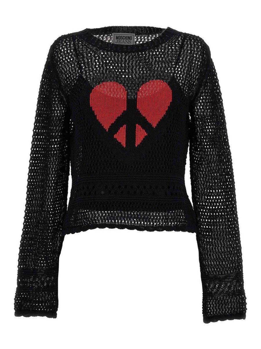 Moschino Jeans Pull Col Rond - Noir