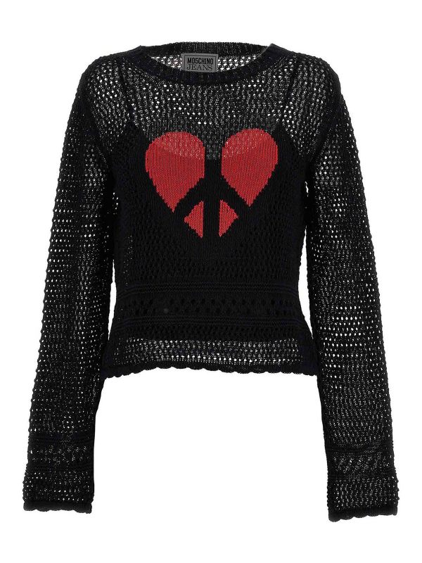Moschino Jeans Pull Col Rond - Noir