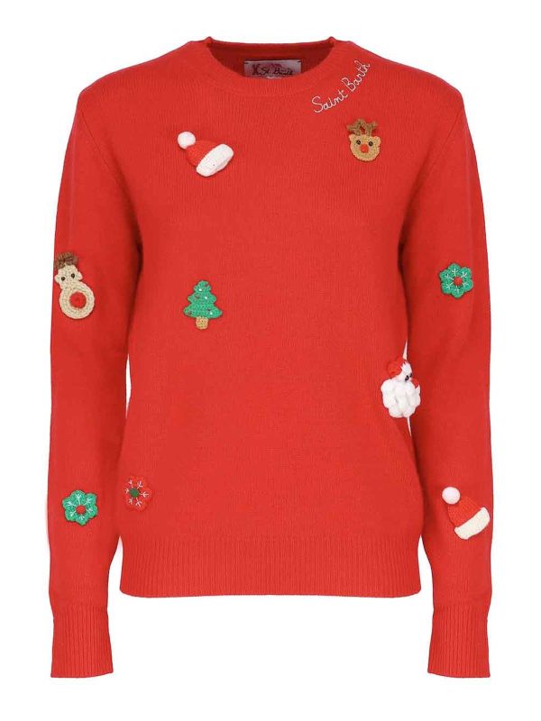 Mc2 Saint Barth Pull Col Rond - Rouge