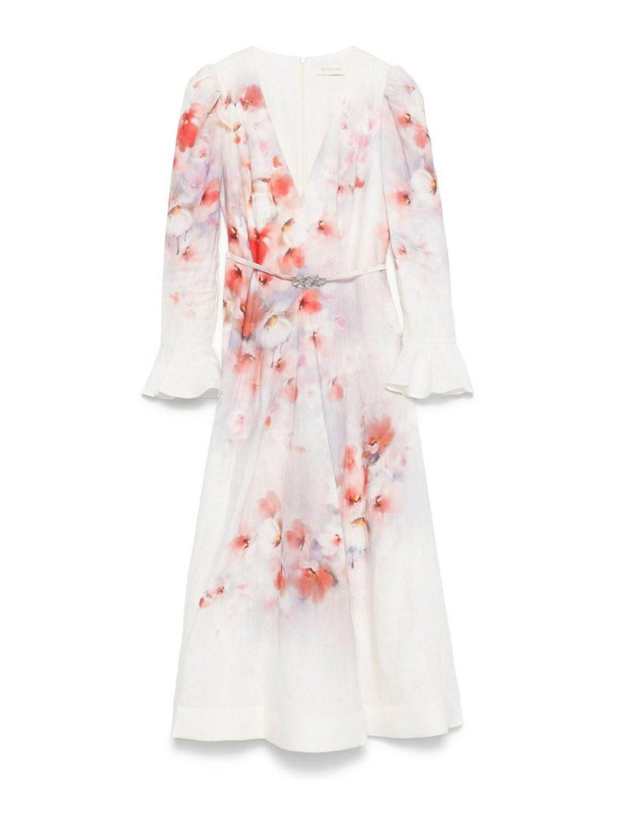 Zimmermann Robe Au Genou - Blanc