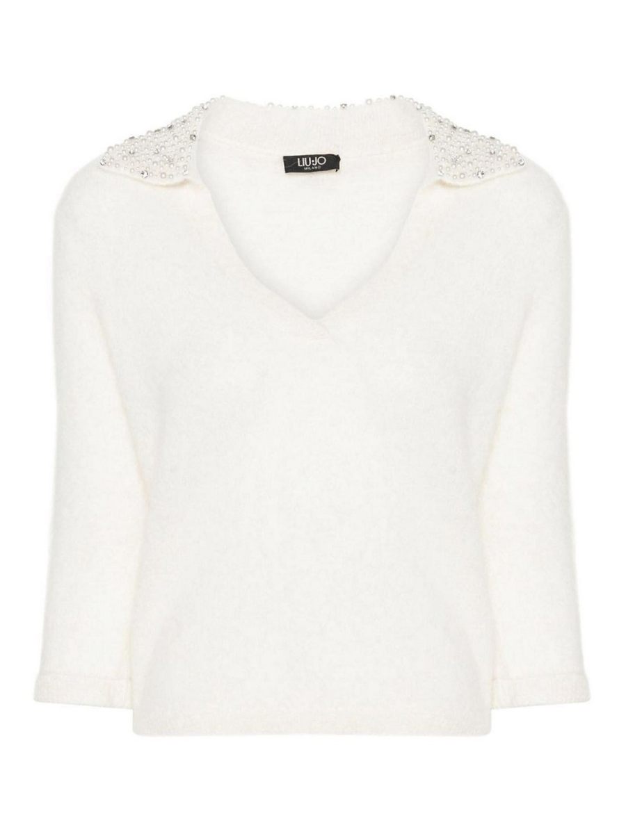 Liu Jo Pull Col Rond - Blanc