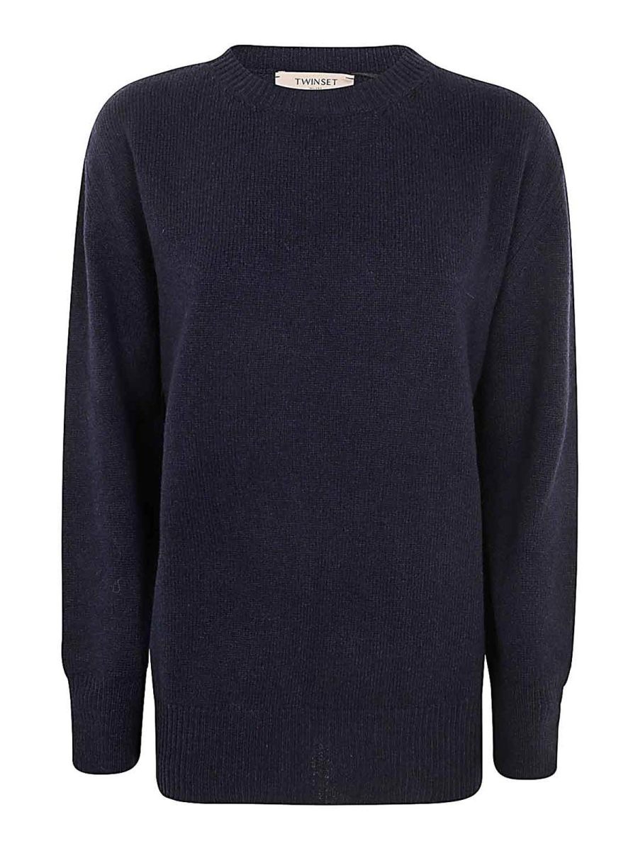 Twinset Pull Col Rond - Bleu
