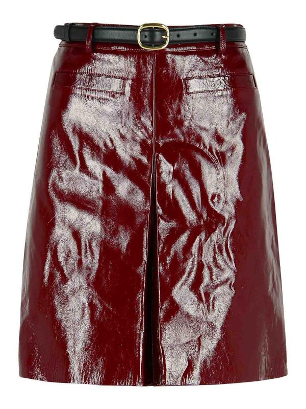 Self Portrait Mini Jupe - Rouge Brun