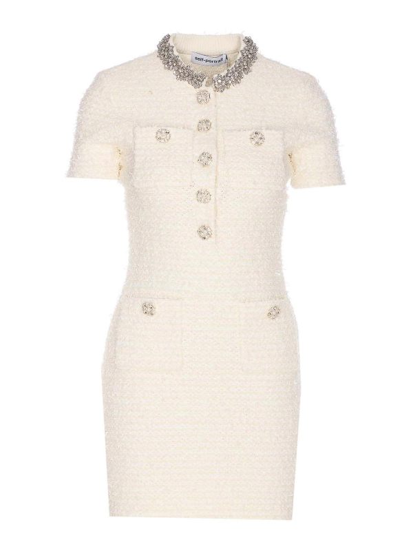 Self Portrait Robe Courte - Blanc