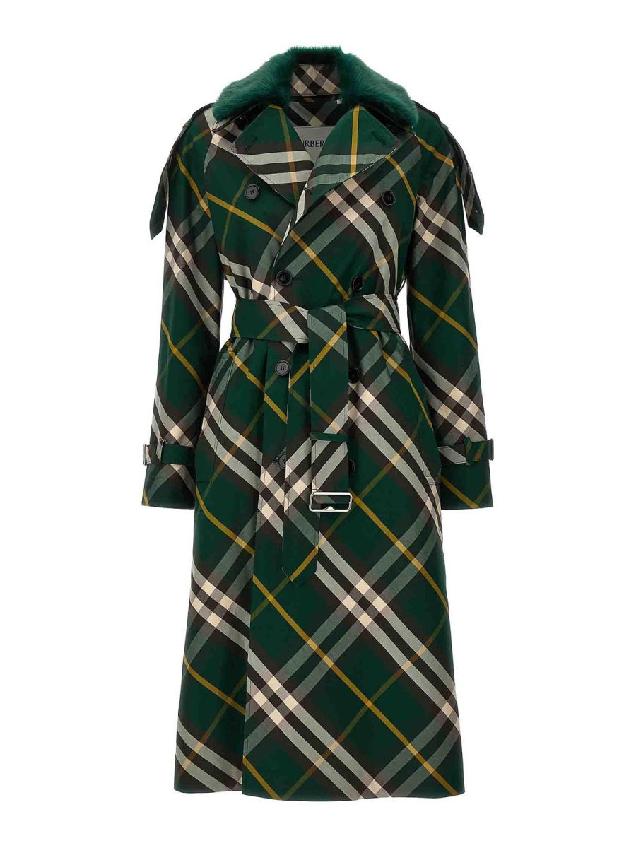 Burberry Manteau Court - Vert