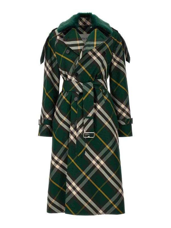 Burberry Manteau Court - Vert