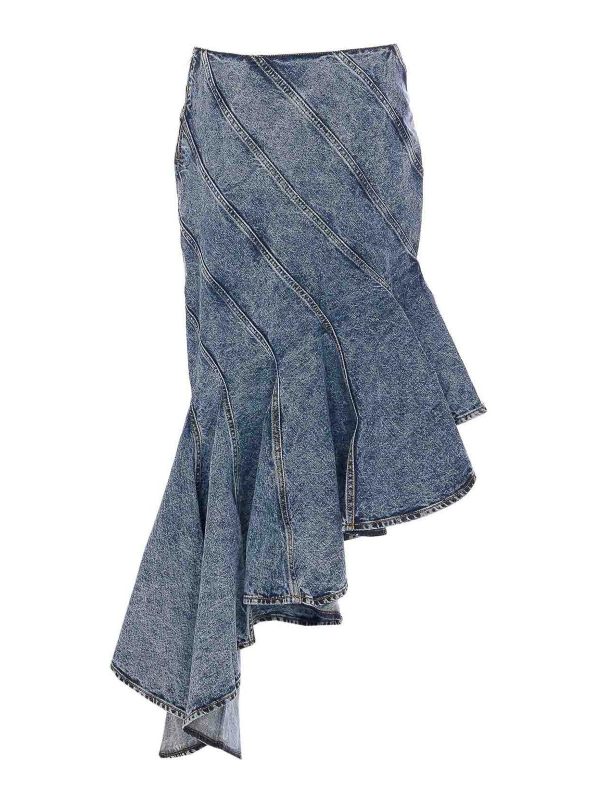 Alaïa Jupe Midi - Bleu