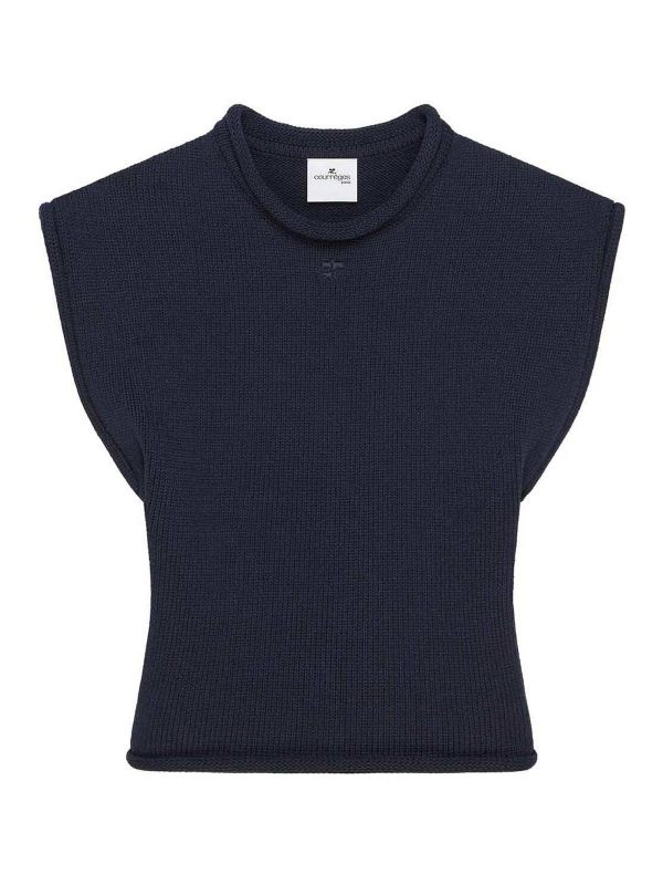 Courreges Pull Col Rond - Bleu