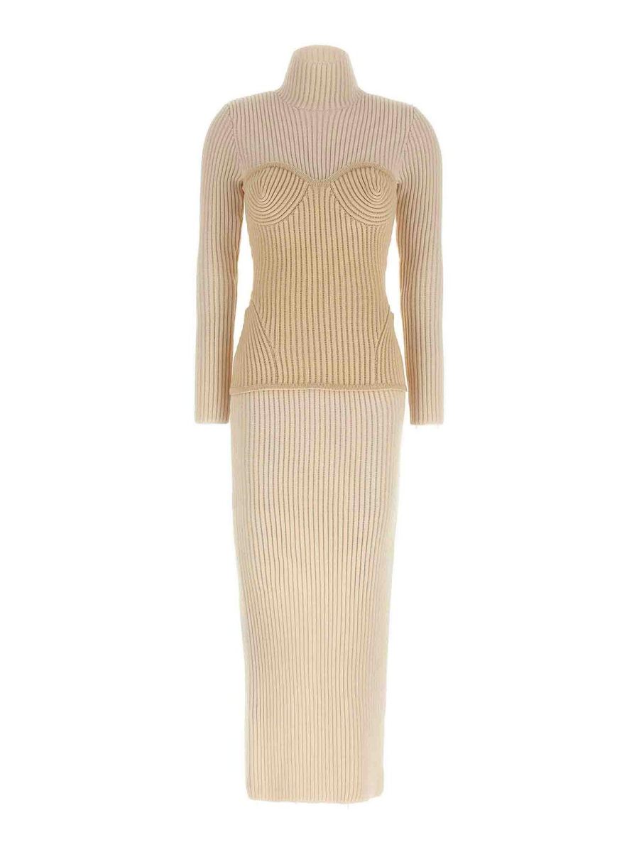 Jean Paul Gaultier Robe Au Genou - Blanc