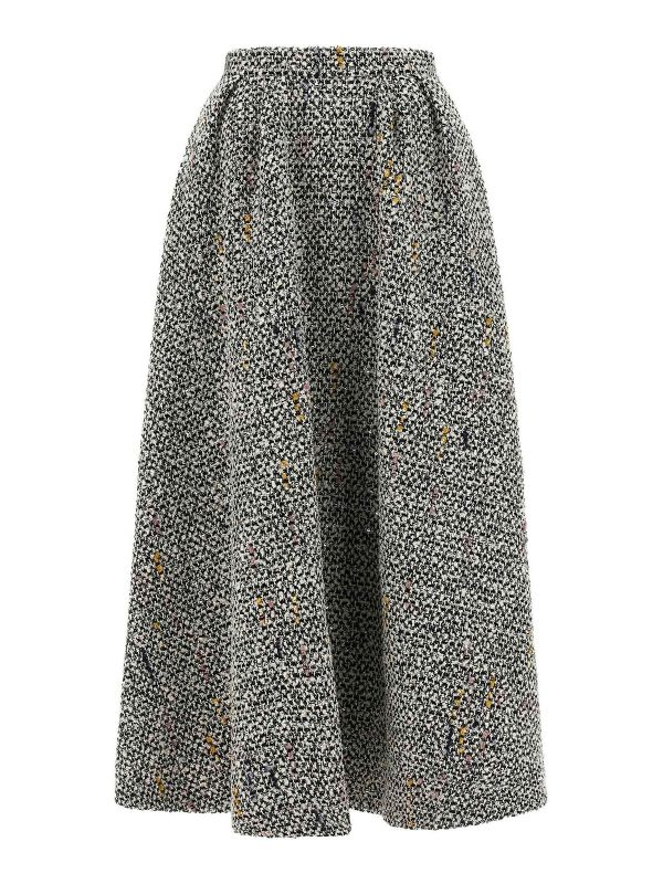 Alessandra Rich Jupe Midi - Blanc