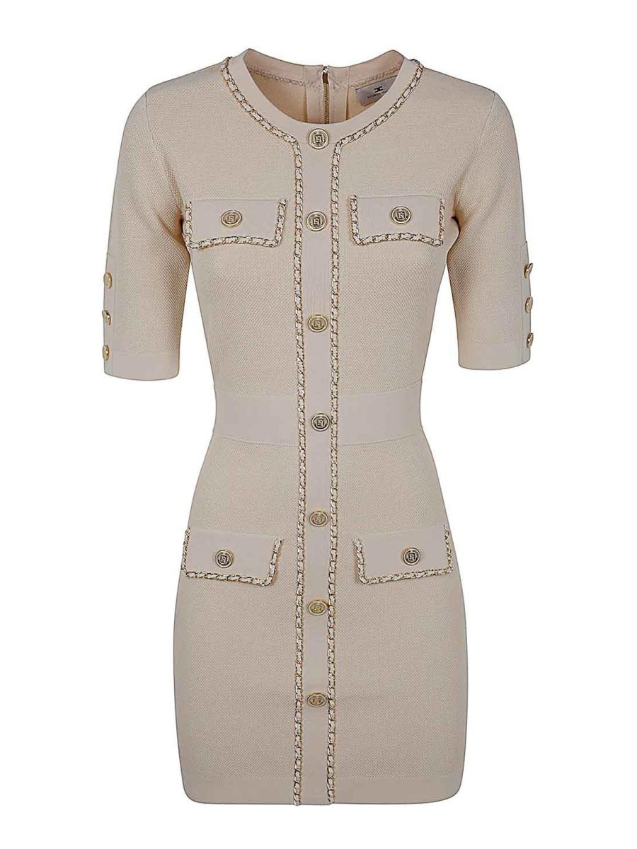 Elisabetta Franchi Robe Courte - Blanc