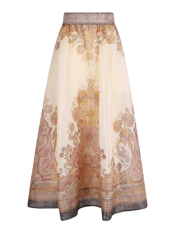 Zimmermann Jupe Midi - Crème