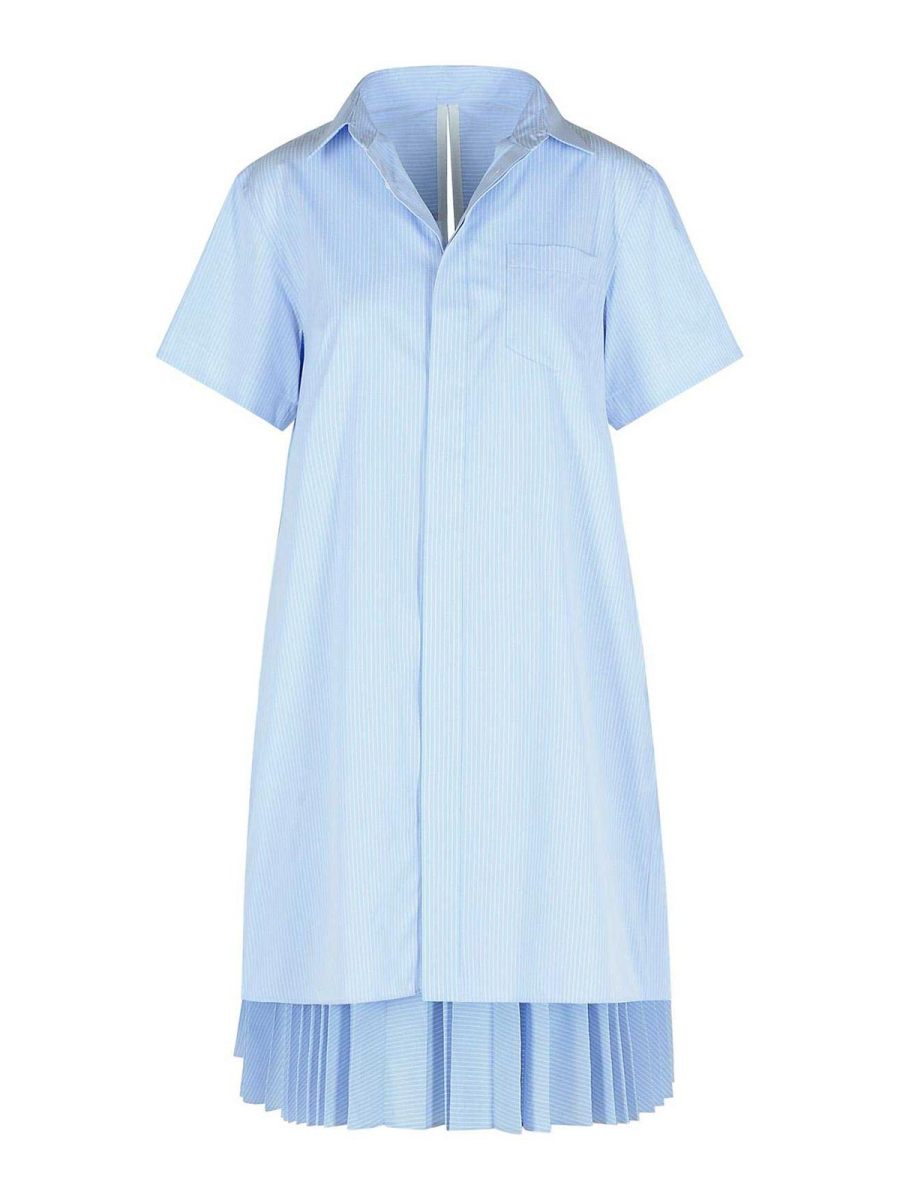 Sacai Robe Au Genou - Bleu Clair