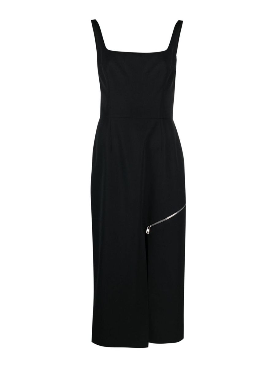 Alexander Mcqueen Robe Au Genou - Noir