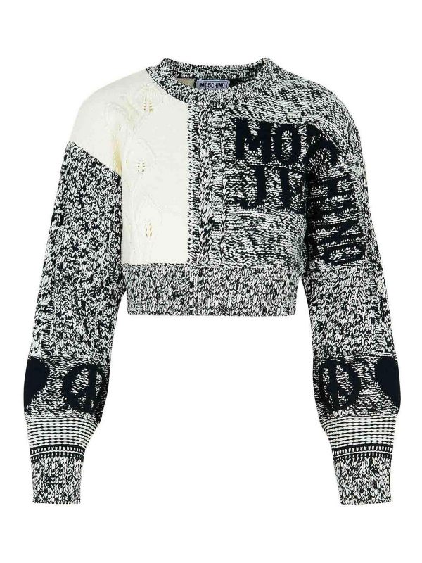 Moschino Jeans Pull Col Rond - Blanc
