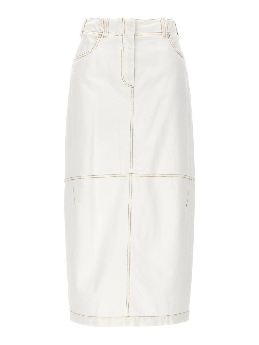 Brunello Cucinelli Jupe Longue - Blanc