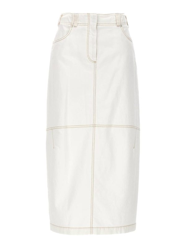 Brunello Cucinelli Jupe Longue - Blanc
