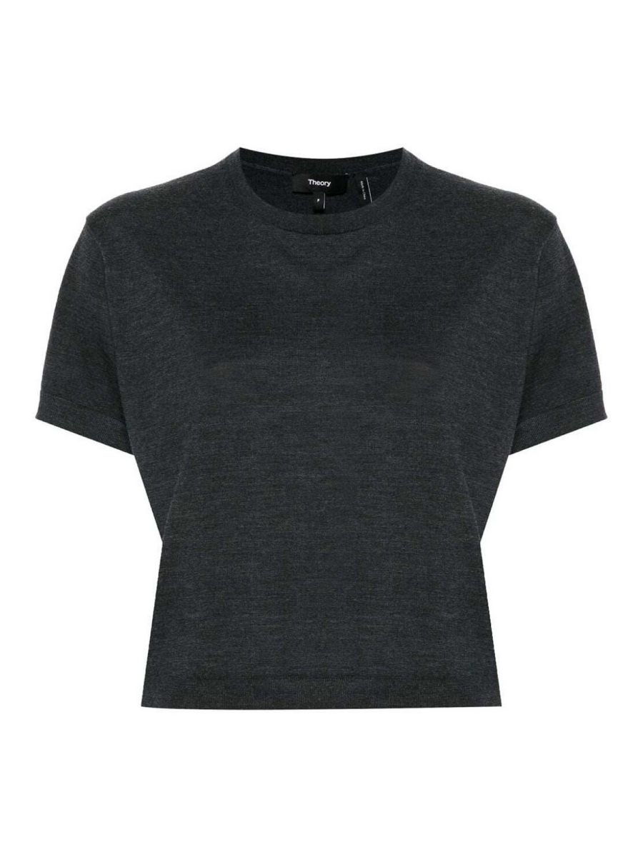 Theory Pull Col Rond - Gris