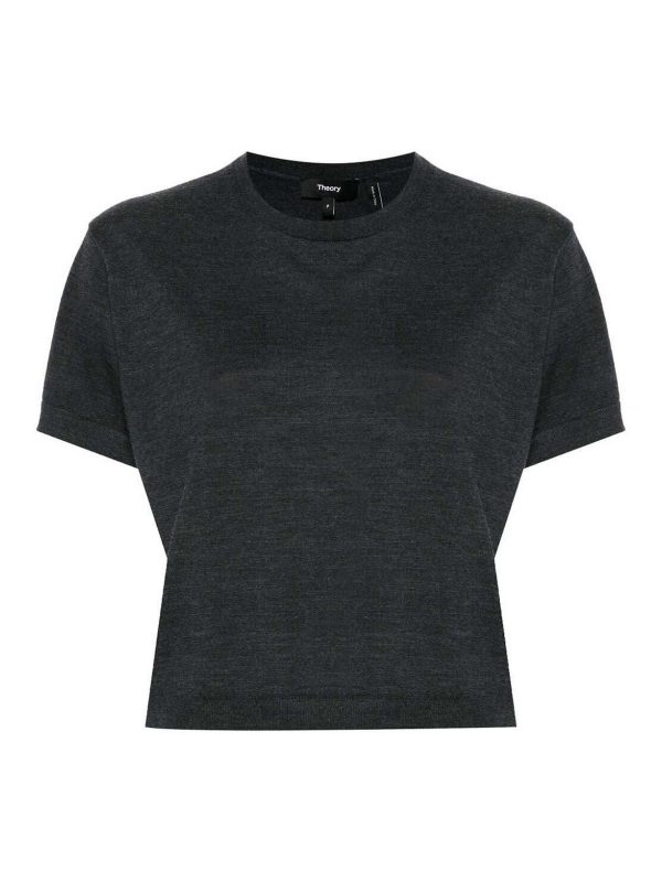 Theory Pull Col Rond - Gris