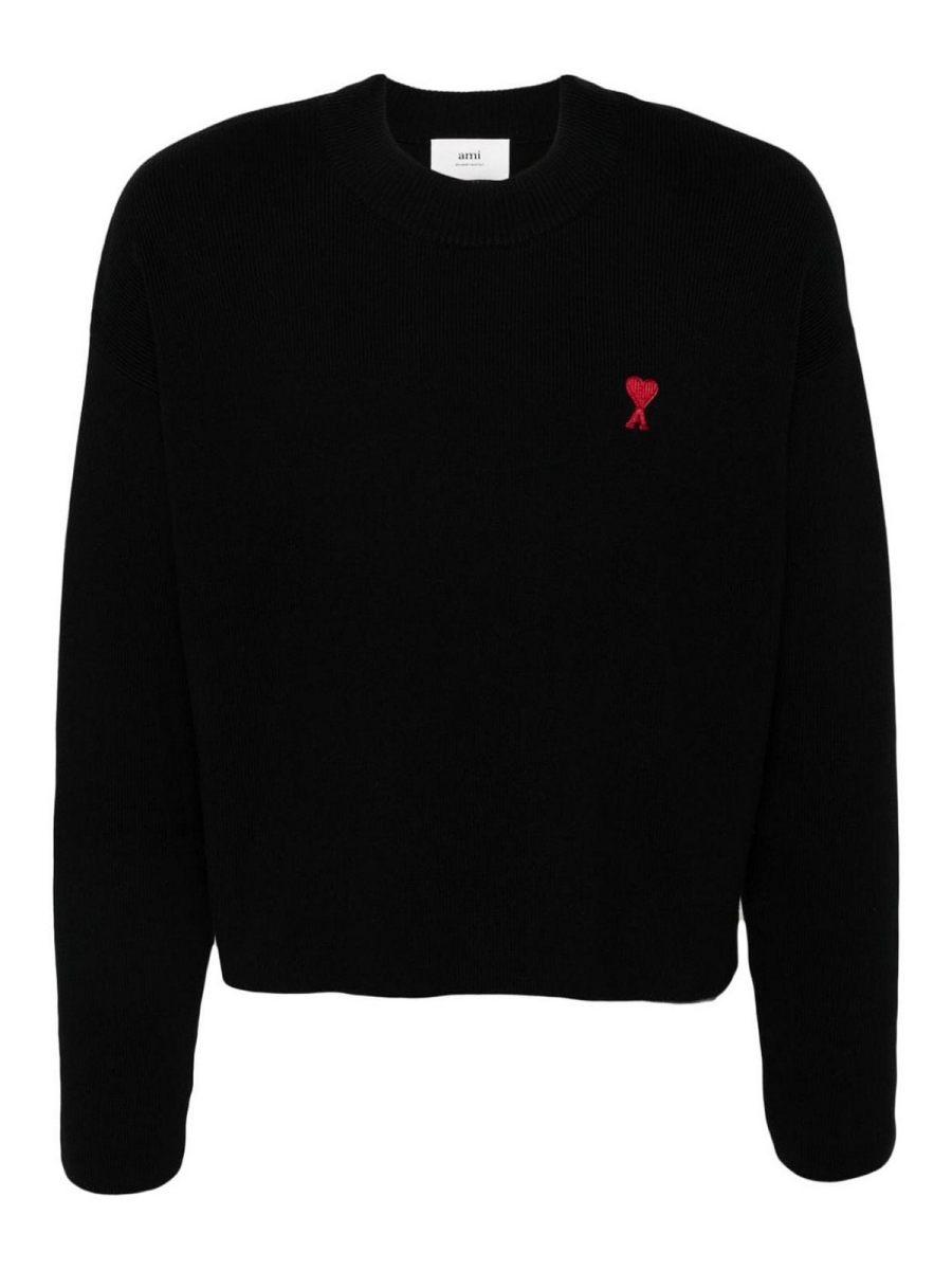 Ami Paris Pull Col Rond - Noir
