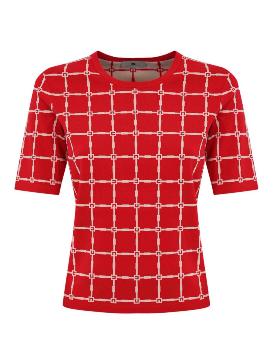Elisabetta Franchi Pull Col Rond - Rouge