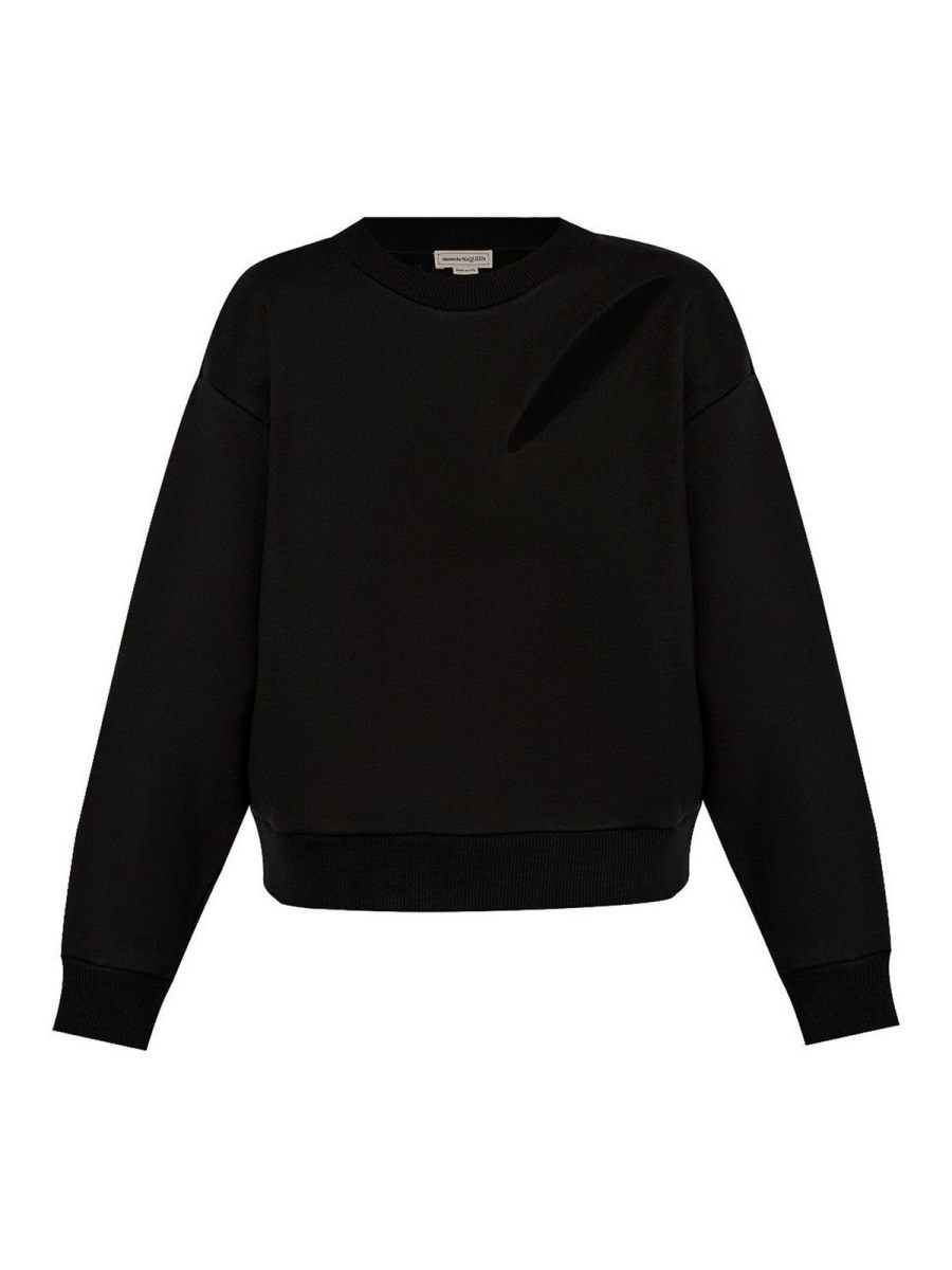 Alexander Mcqueen Pull Col Rond - Noir