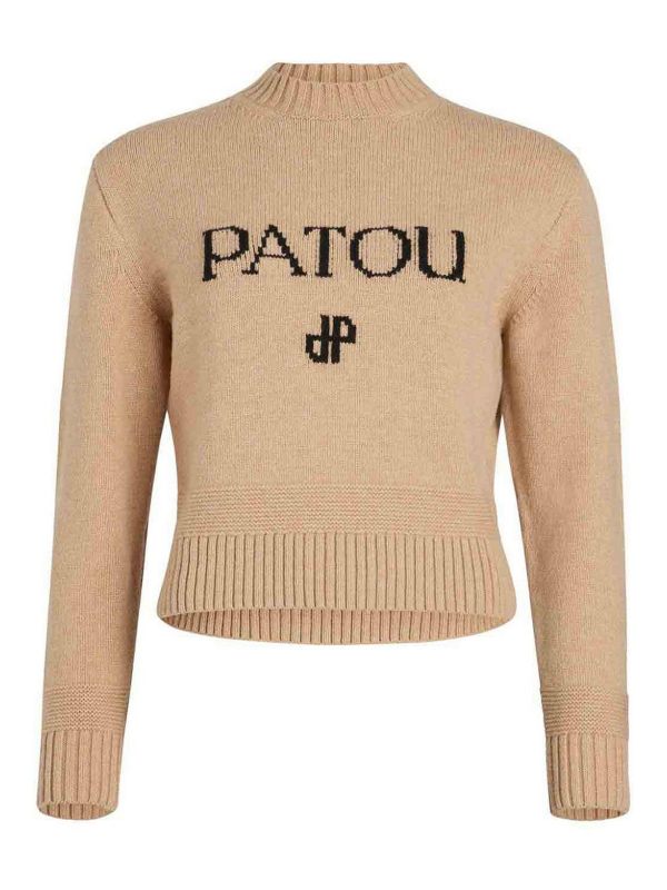 Patou Pull Col Rond - Beige