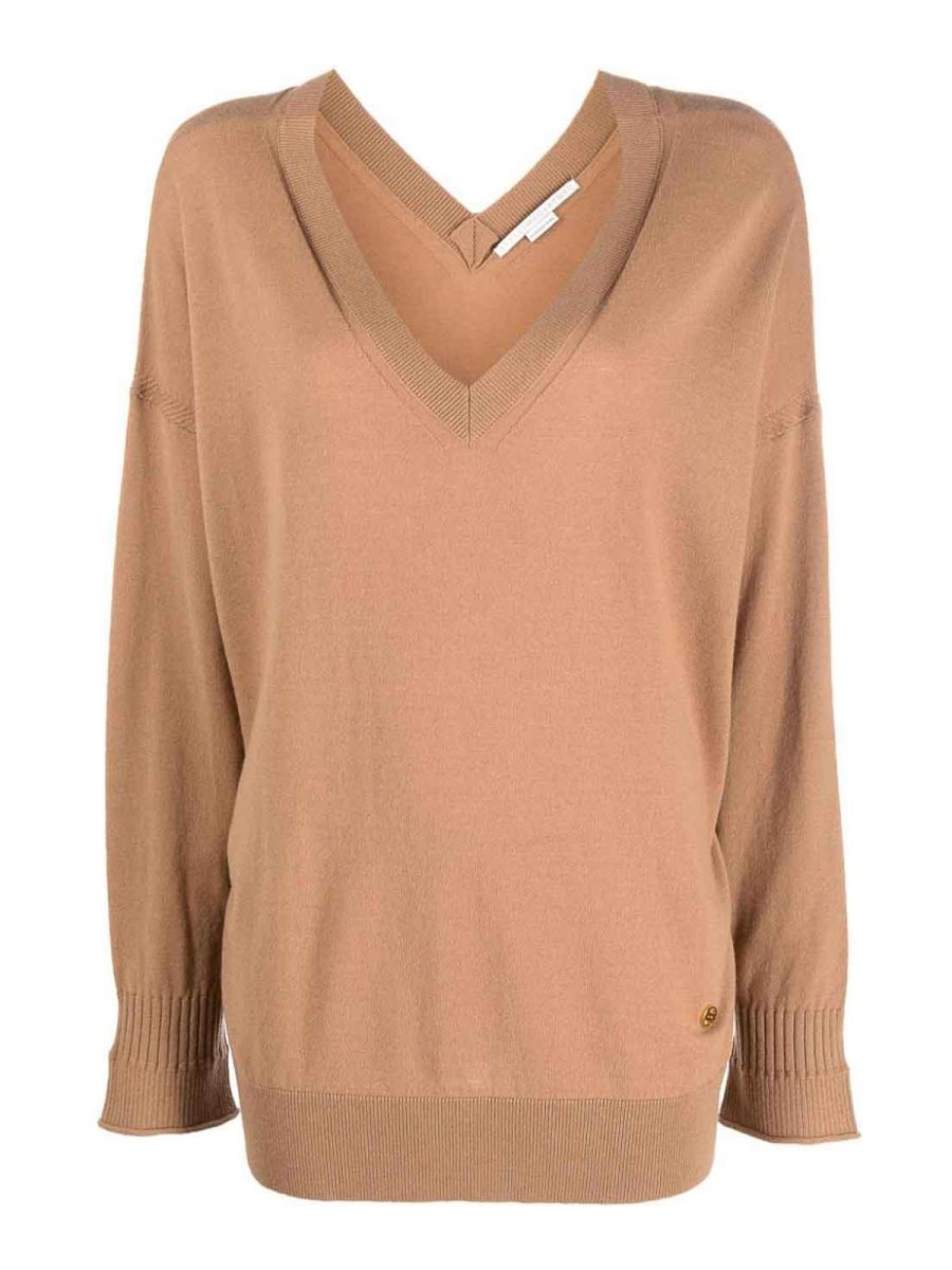 Stella Mccartney Pull Col Rond - Marron