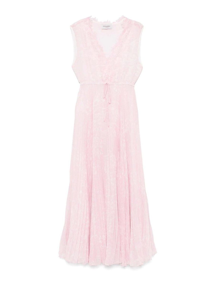 Ermanno Firenze Robe Au Genou - Rose Clair