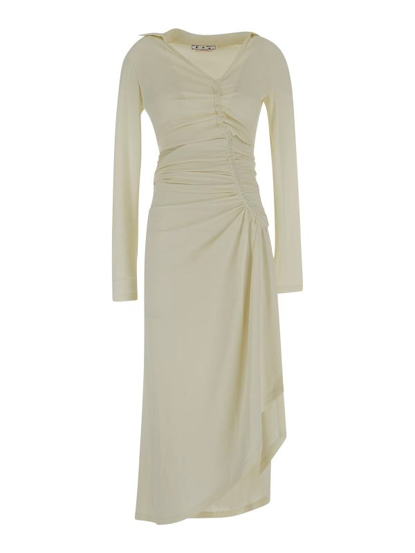 Off-White Robe Au Genou - Blanc