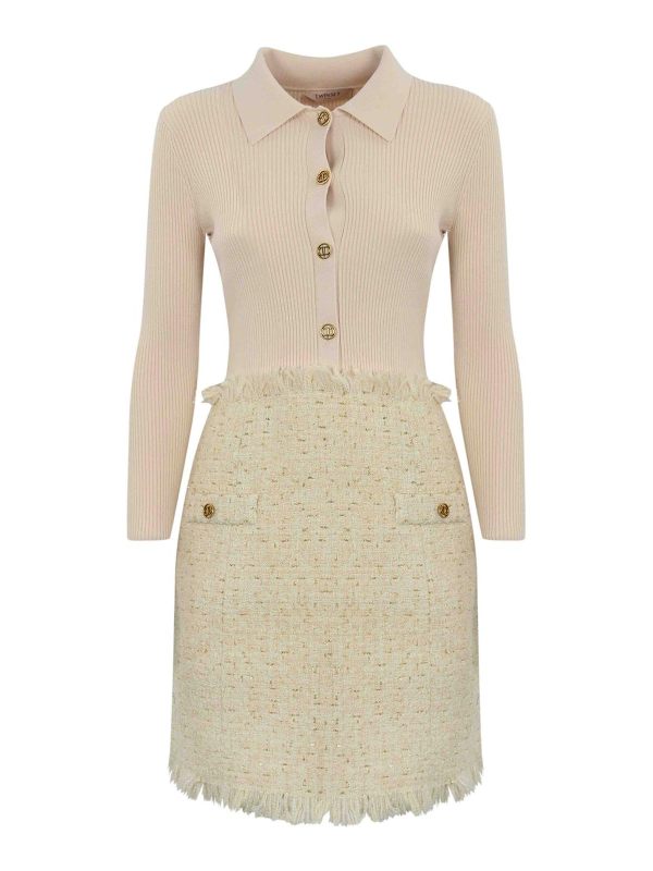 Twinset Robe Au Genou - Blanc