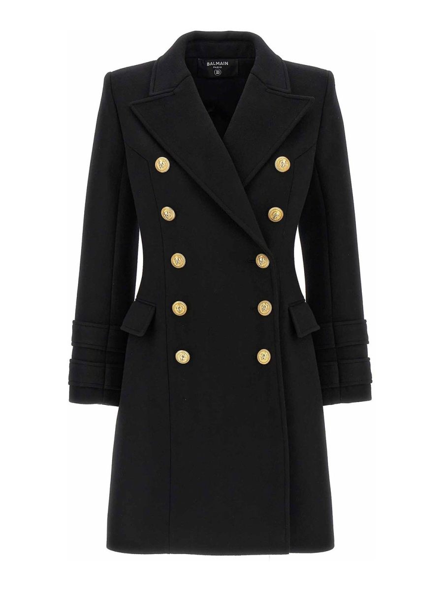 Balmain Manteau Court - Noir