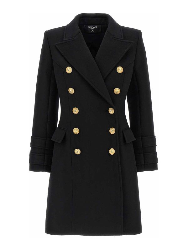Balmain Manteau Court - Noir