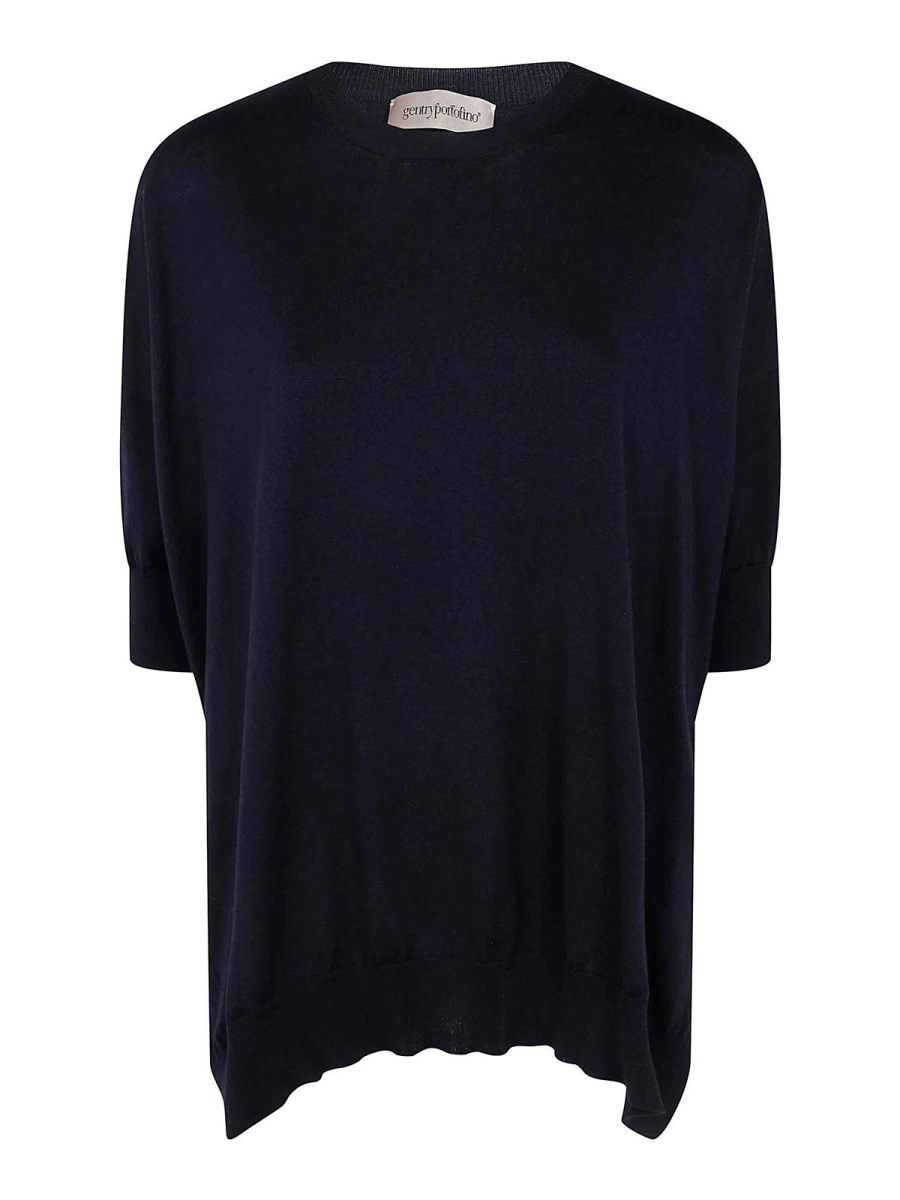 Gentryportofino Pull Col Rond - Bleu