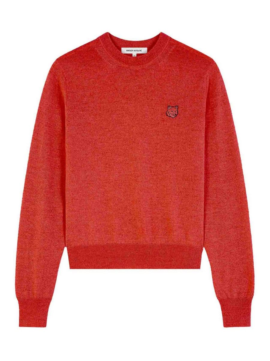Maison Kitsuné Pull Col Bateau - Rouge