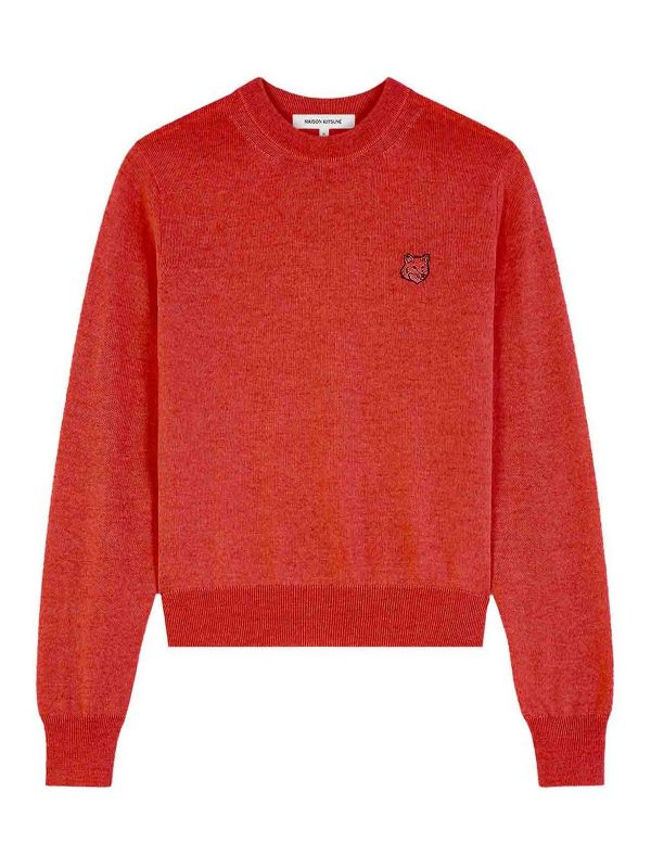 Maison Kitsuné Pull Col Bateau - Rouge