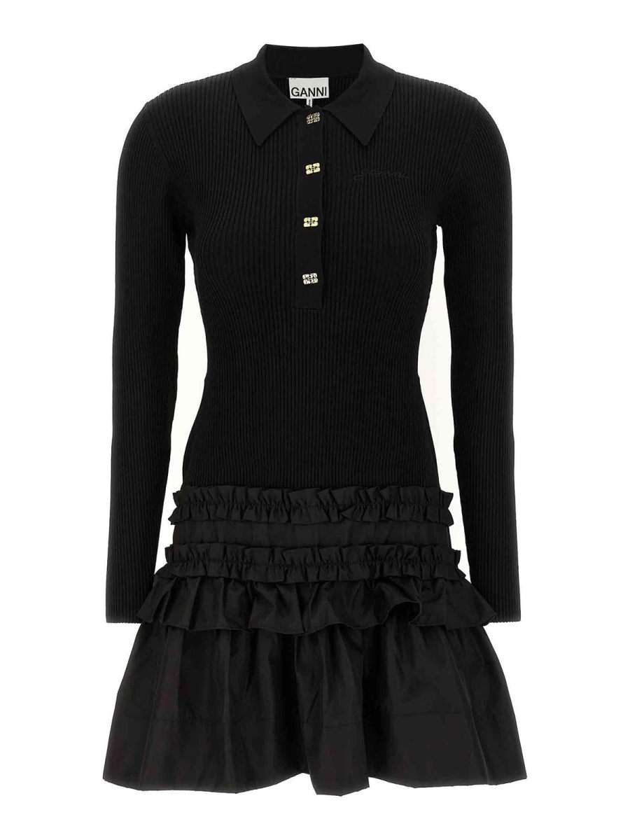 Ganni Robe Courte - Noir