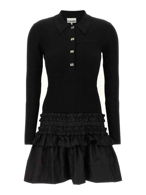 Ganni Robe Courte - Noir