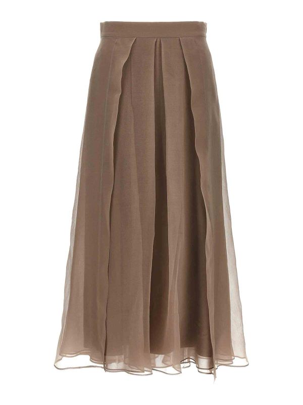 Brunello Cucinelli Jupe Midi - Gris