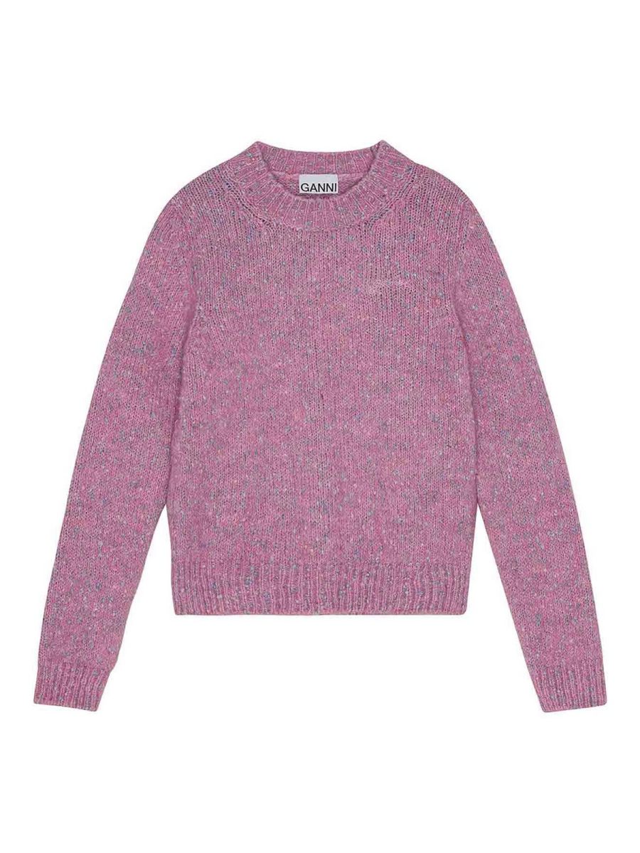 Ganni Pull Col Rond - Rose