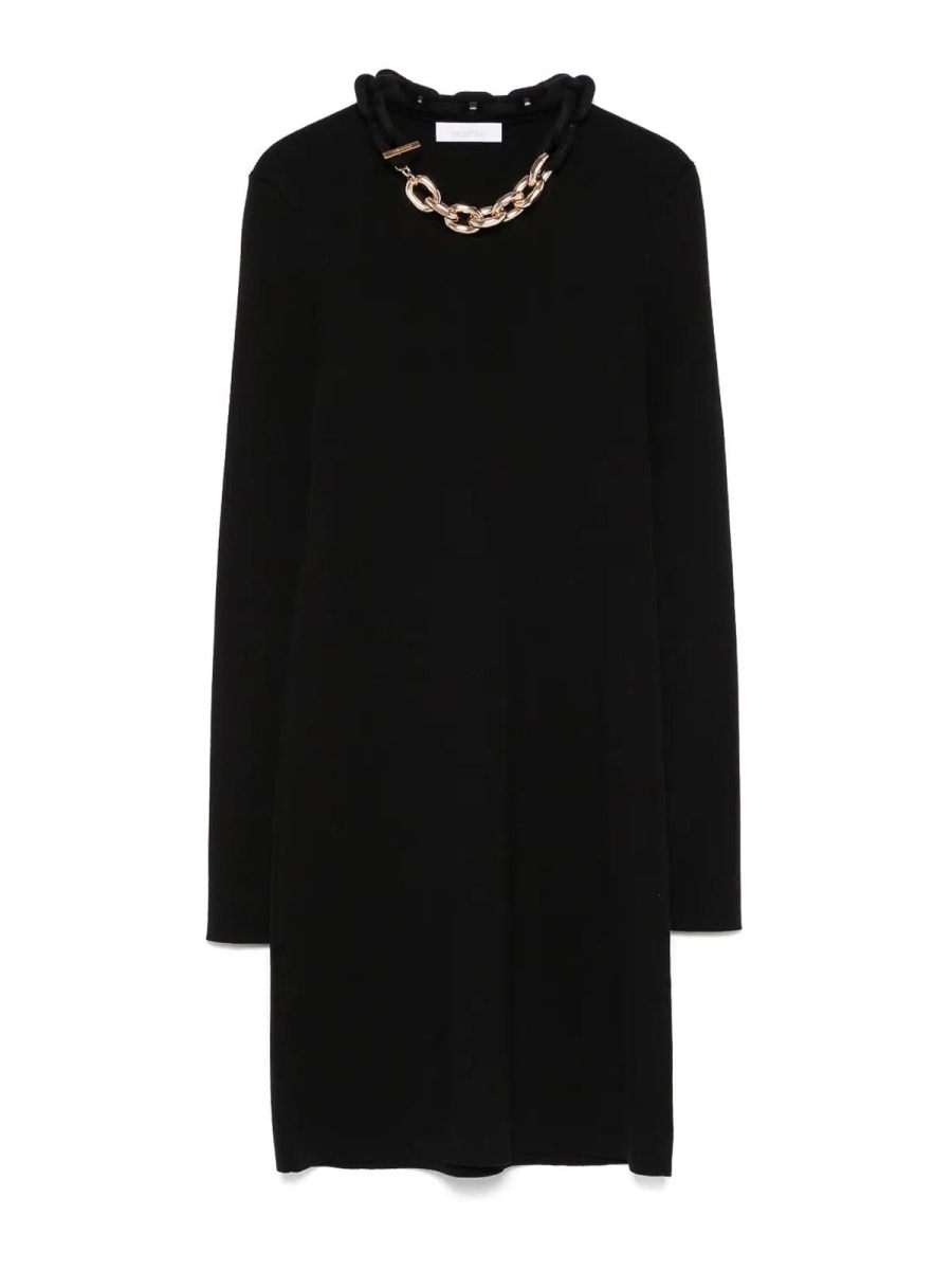 Rabanne Robe Au Genou - Noir