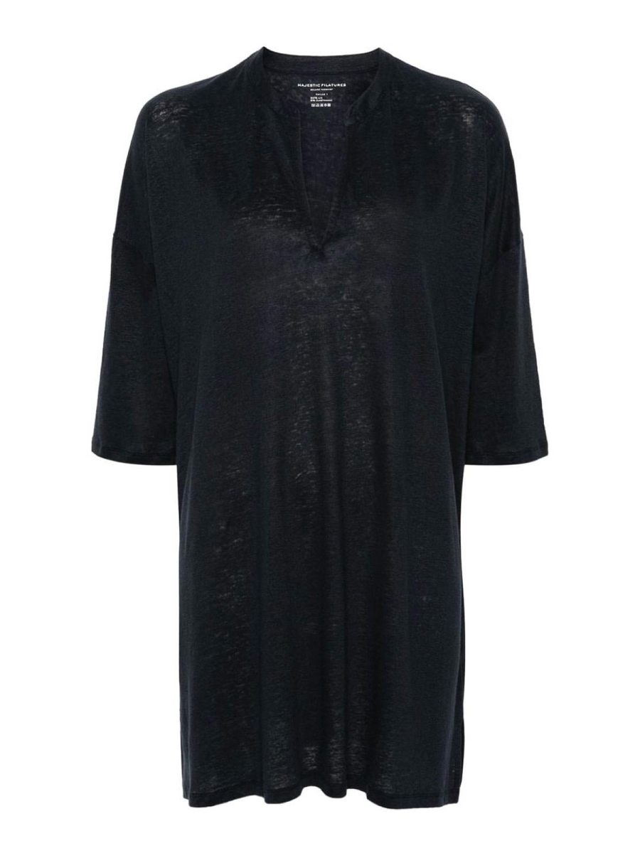 Majestic Filatures Robe Au Genou - Bleu