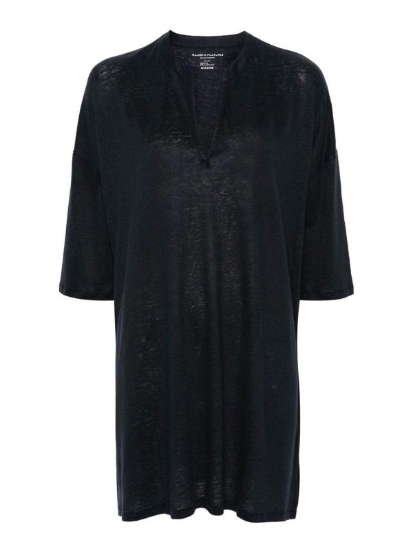 Majestic Filatures Robe Au Genou - Bleu