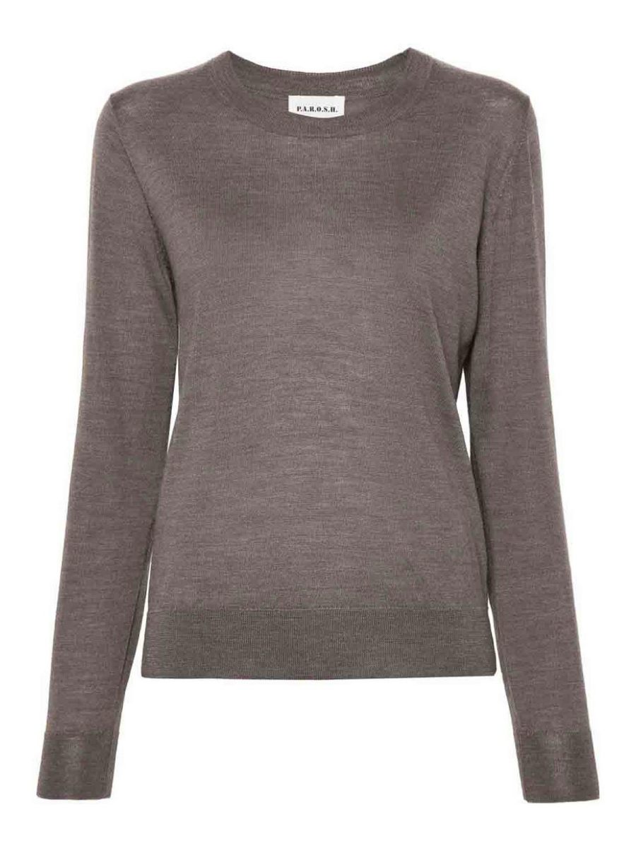 P. A.R. O.S. H. Pull Col Rond - Marron Clair